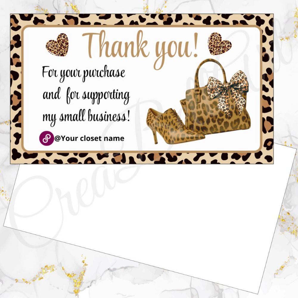 120 Pack Animal Print Personalized Thank You Cards & Stickers - Picture 4 of 8